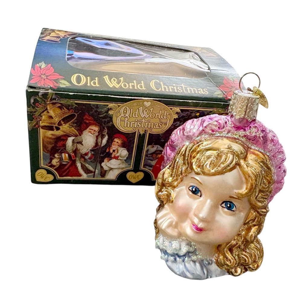 Vintage 2001 OWC Old World Christmas Angel Face Ornament